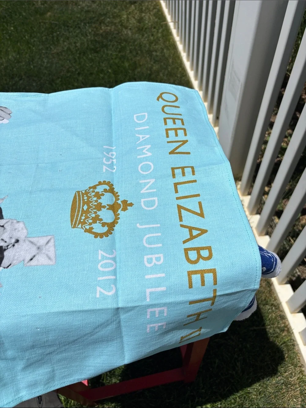 Queen Elizabeth II Diamond Jubilee 2012 NWT Tea Towel, & Waterford Tea Towel